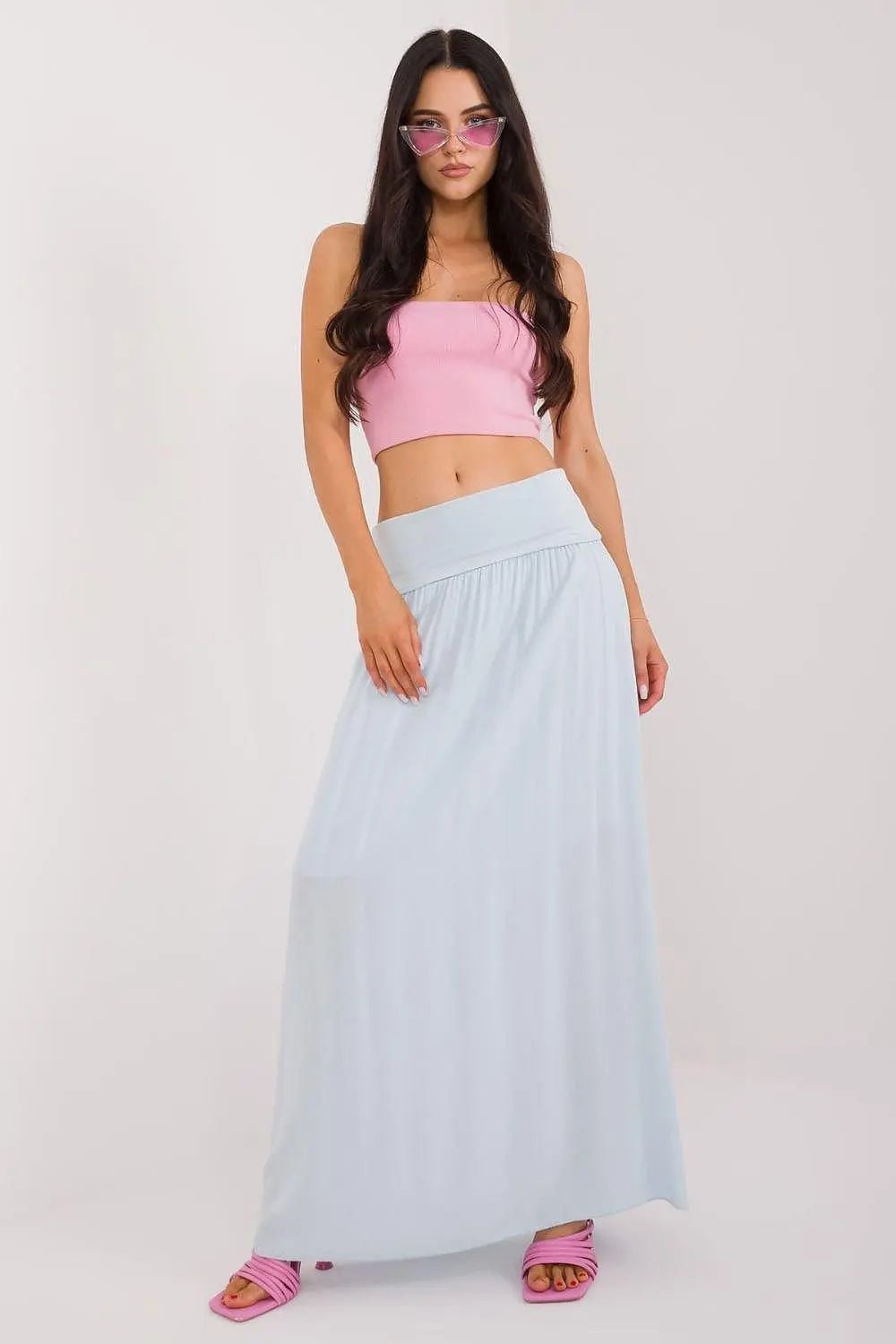 Och Bella smooth, solid material casual maxi skirt - Honesty Sales