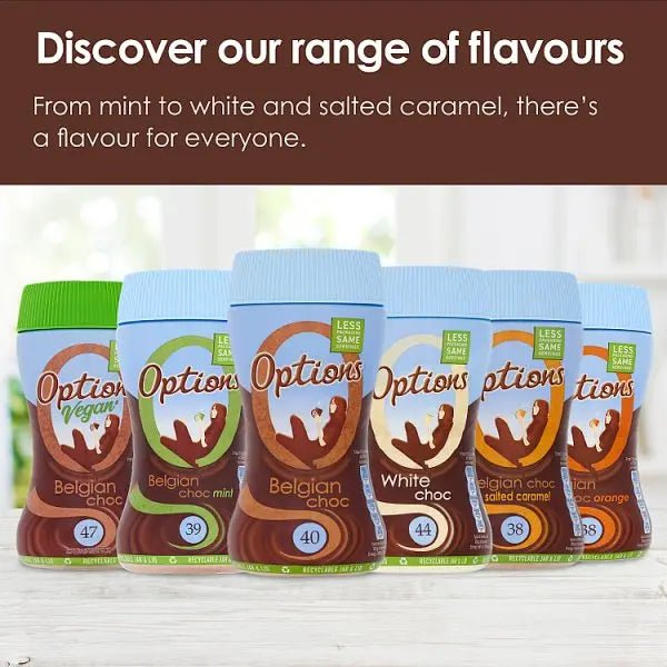 Options Instant Belgian Hot Chocolate Drink 220g (Case of 6) - Honesty Sales