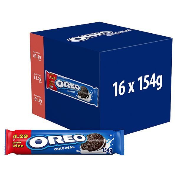 OREO Original Vanilla Sandwich Biscuits 154g (16 x 154g) - Honesty Sales
