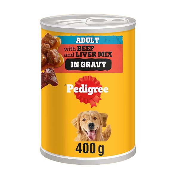 PEDIGREE® Adult Wet Dog Food Chunks in Gravy with Beef 400g Can (Case of 12) - Honesty Sales