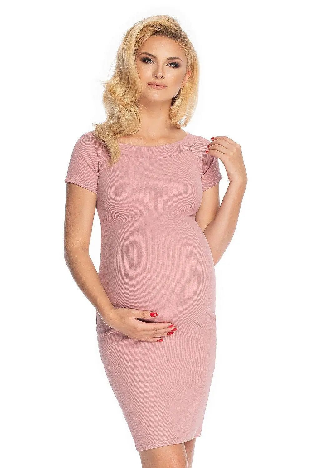 PeeKaBoo classic cut long sleeves maternity dress - Honesty Sales