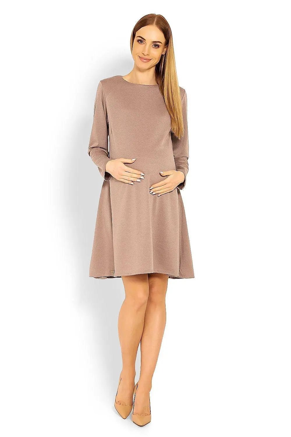 PeeKaBoo loose-fitting long sleeves pregnancy dress - Honesty Sales