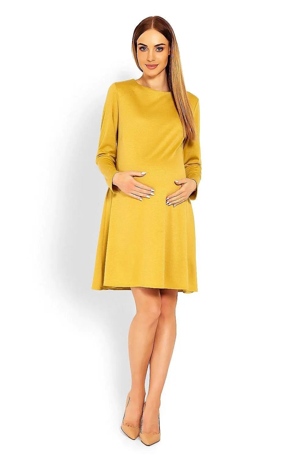 PeeKaBoo loose-fitting long sleeves pregnancy dress - Honesty Sales