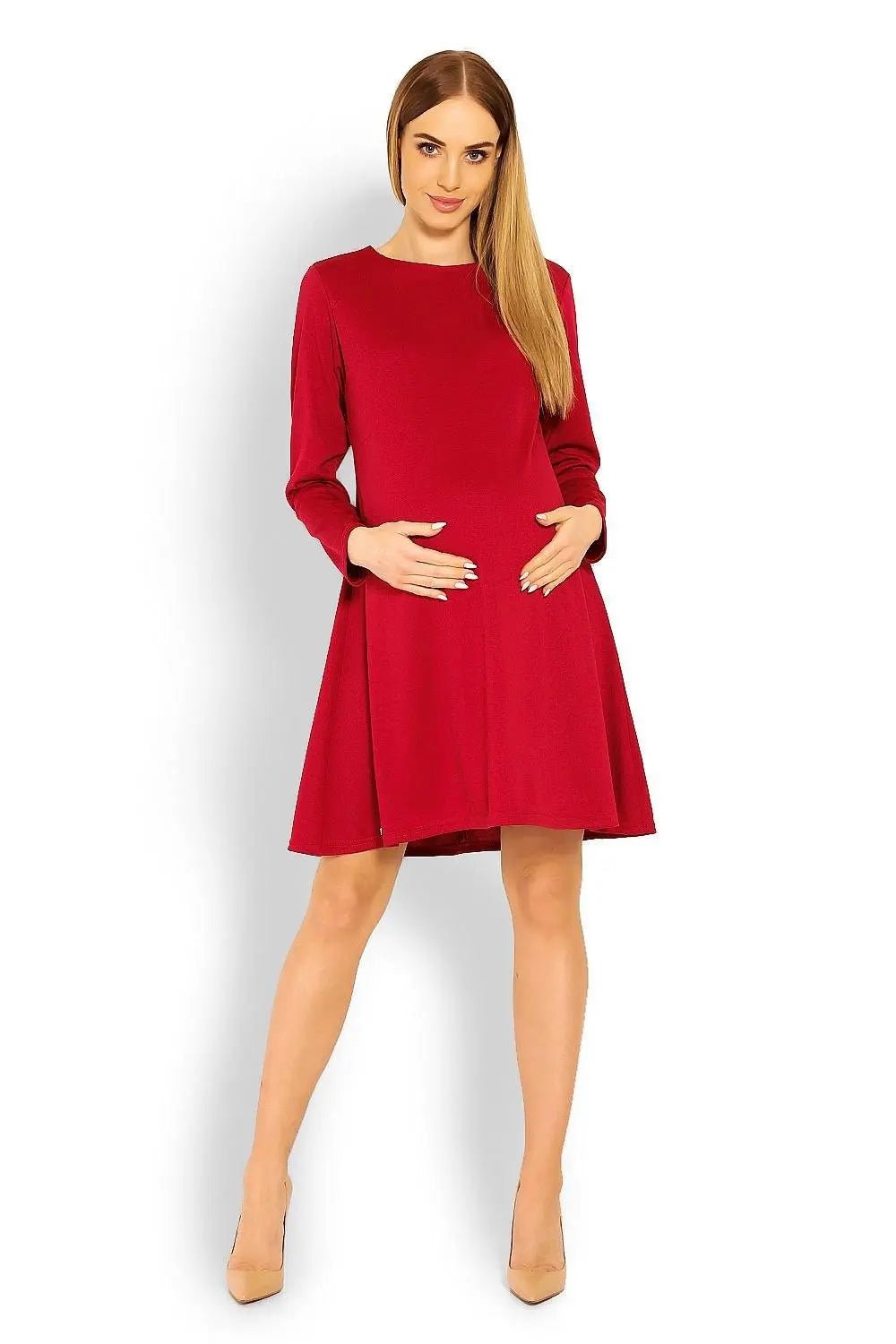 PeeKaBoo loose-fitting long sleeves pregnancy dress - Honesty Sales