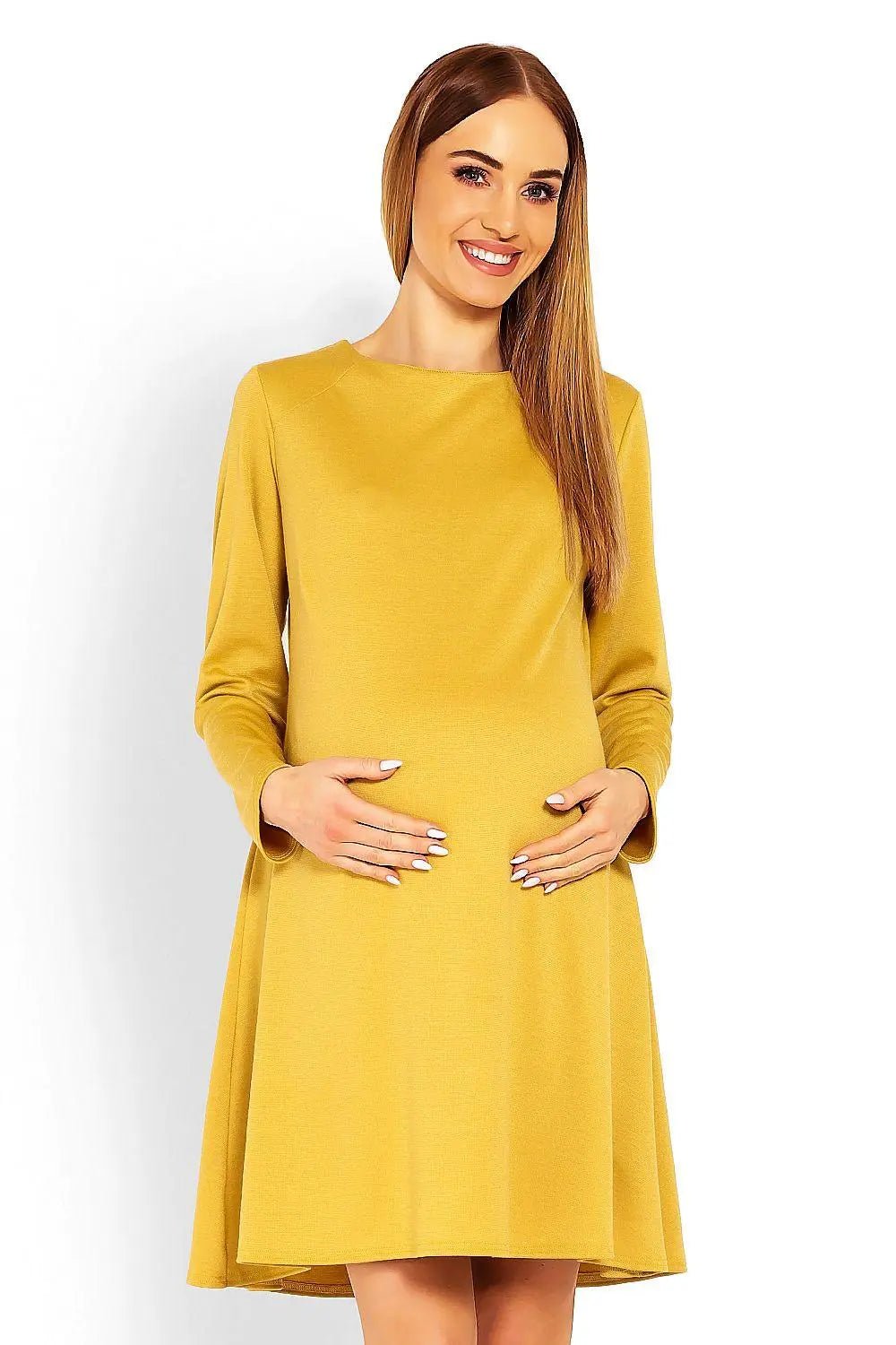 PeeKaBoo loose-fitting long sleeves pregnancy dress - Honesty Sales