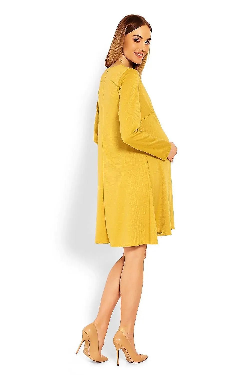 PeeKaBoo loose-fitting long sleeves pregnancy dress - Honesty Sales