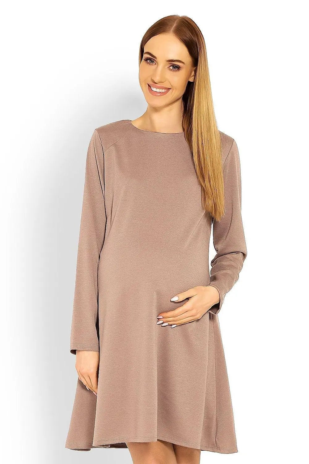PeeKaBoo loose-fitting long sleeves pregnancy dress - Honesty Sales