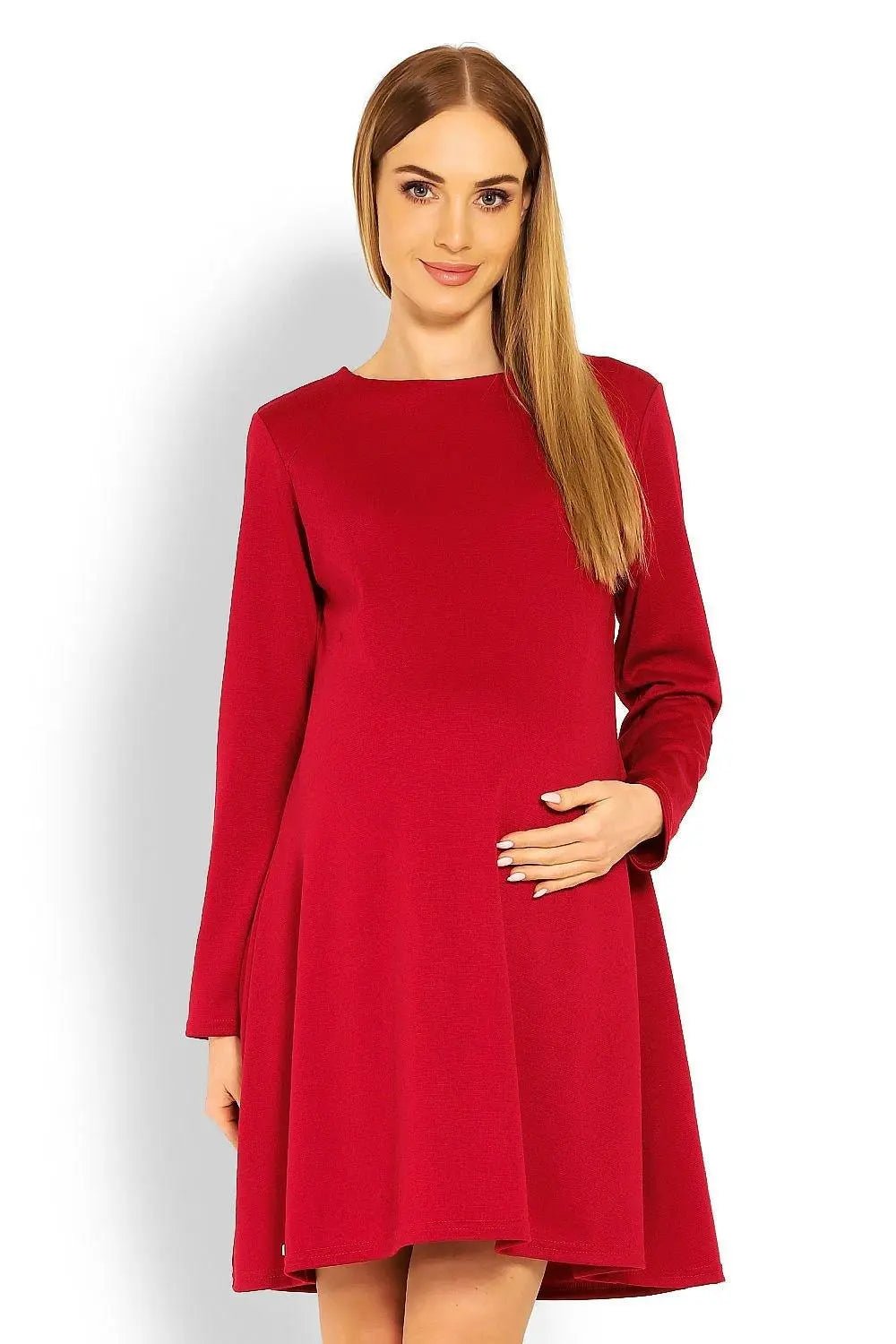 PeeKaBoo loose-fitting long sleeves pregnancy dress - Honesty Sales
