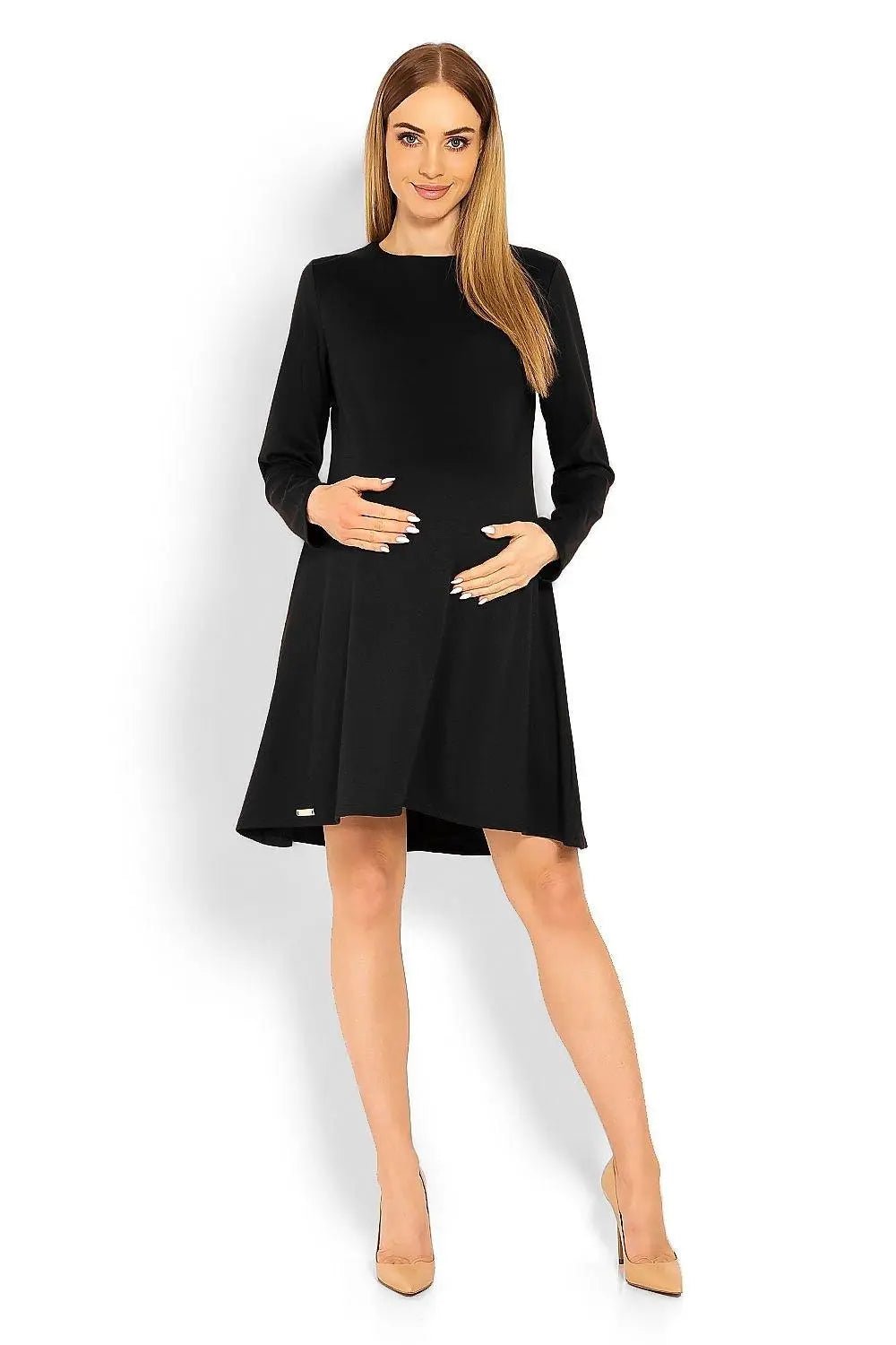 PeeKaBoo loose-fitting long sleeves pregnancy dress - Honesty Sales