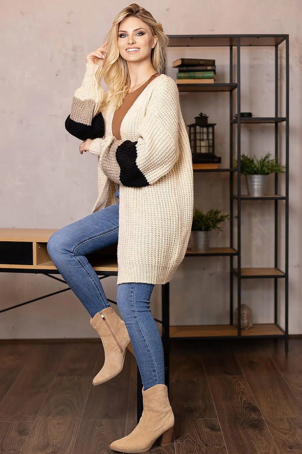PeeKaBoo looser cut, unbuttoned cardigan - Honesty Sales