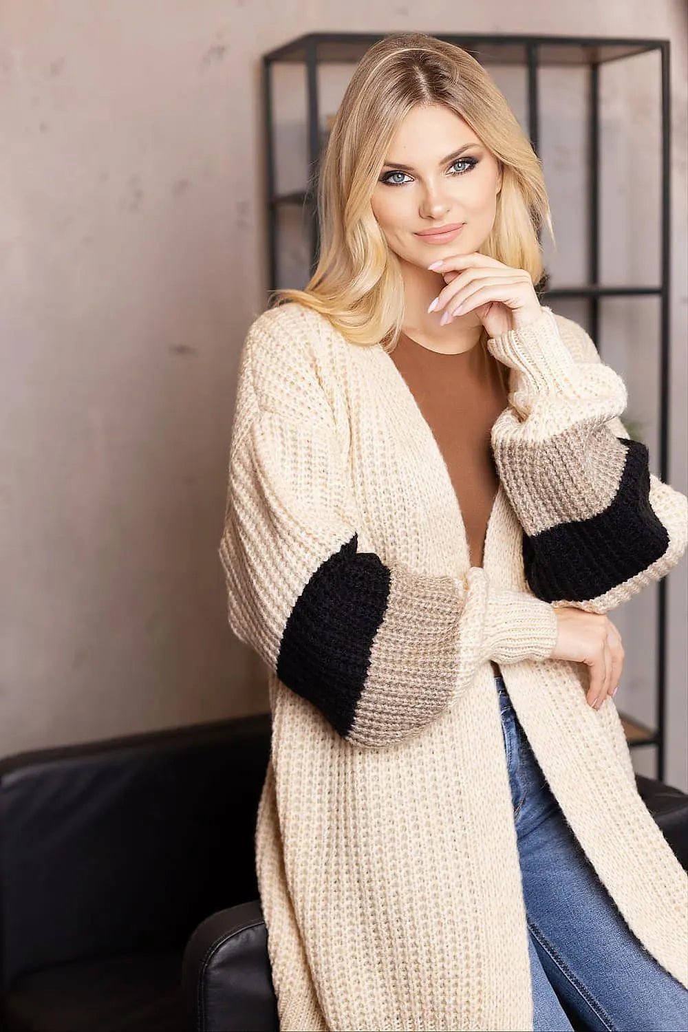 PeeKaBoo looser cut, unbuttoned cardigan - Honesty Sales