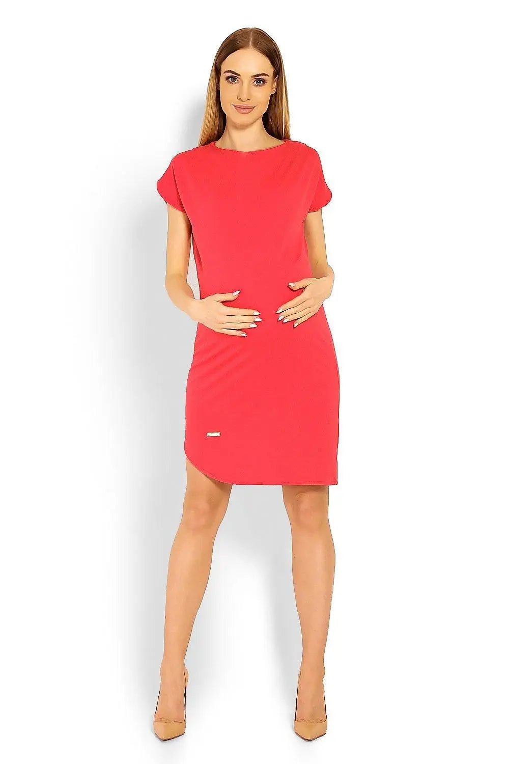 PeeKaBoo short sleeves pregnancy dress - Honesty Sales