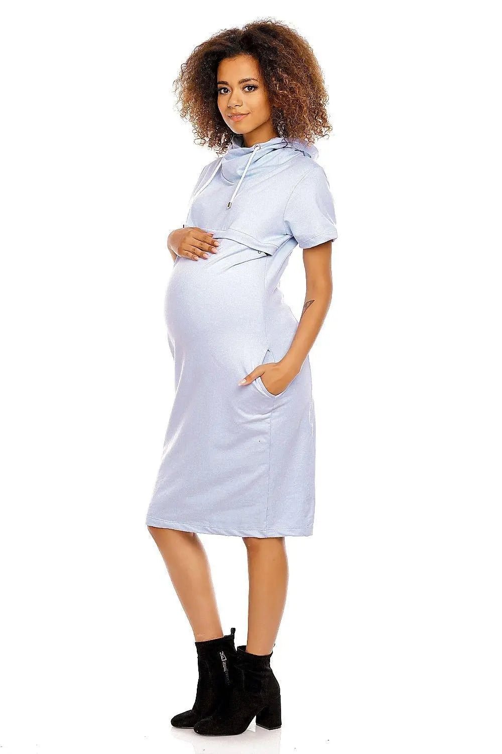 PeeKaBoo short sleeves pregnancy dress - Honesty Sales