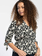 Peplum Blouse in Daisy Print - Honesty Sales