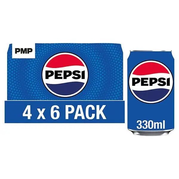 Pepsi Cola Cans 6 x 330ml (Case of 4) - Honesty Sales