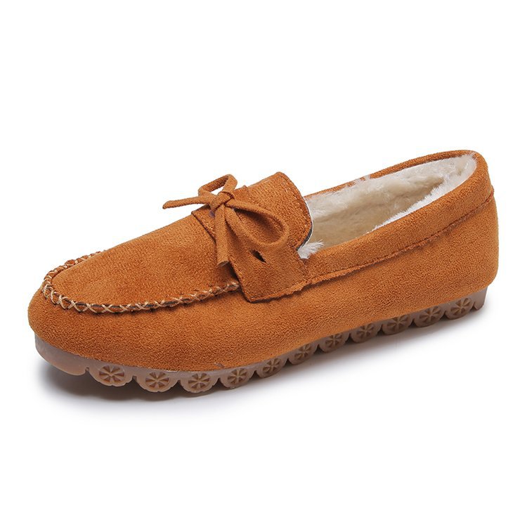 Plus - size Square - toe Chunky - soled Fleece - lined Stitched Shoes Snow Boots - Honesty Sales