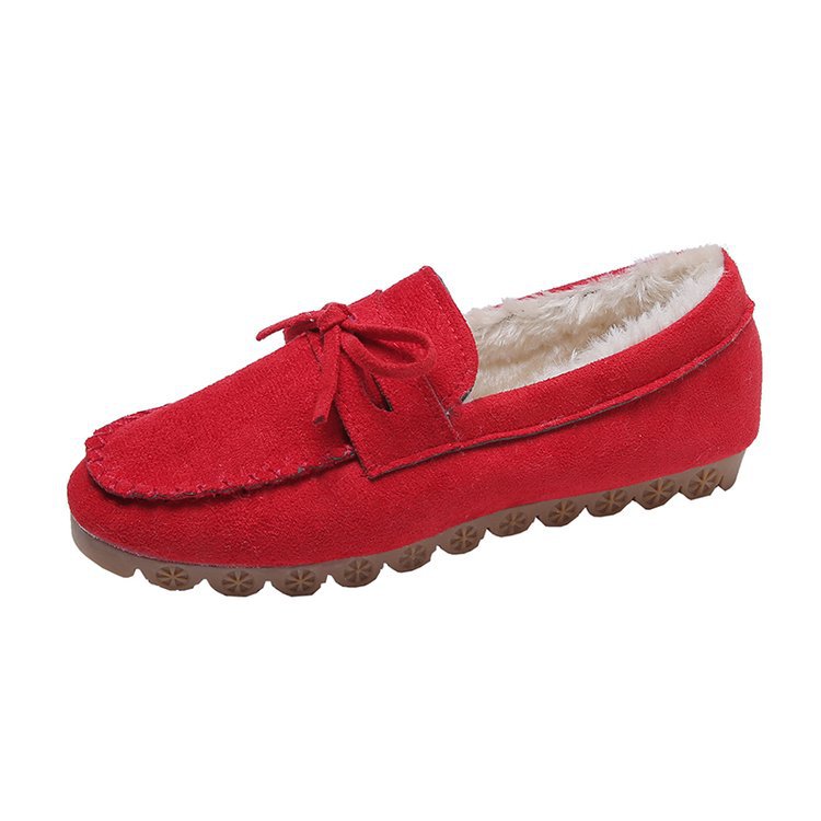 Plus - size Square - toe Chunky - soled Fleece - lined Stitched Shoes Snow Boots - Honesty Sales
