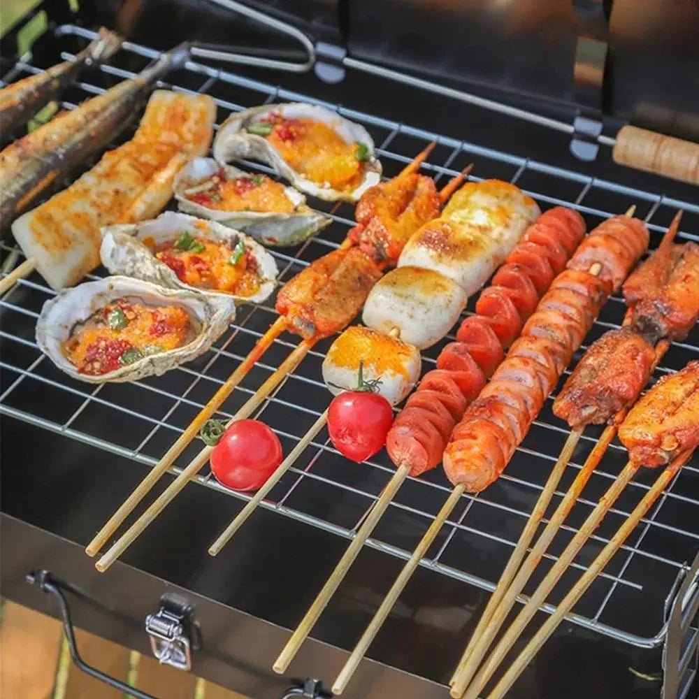 Portable Folding Charcoal BBQ Grill – Mini Barbecue Oven for Outdoor Cooking, Camping, Picnic & Beach - Honesty Sales
