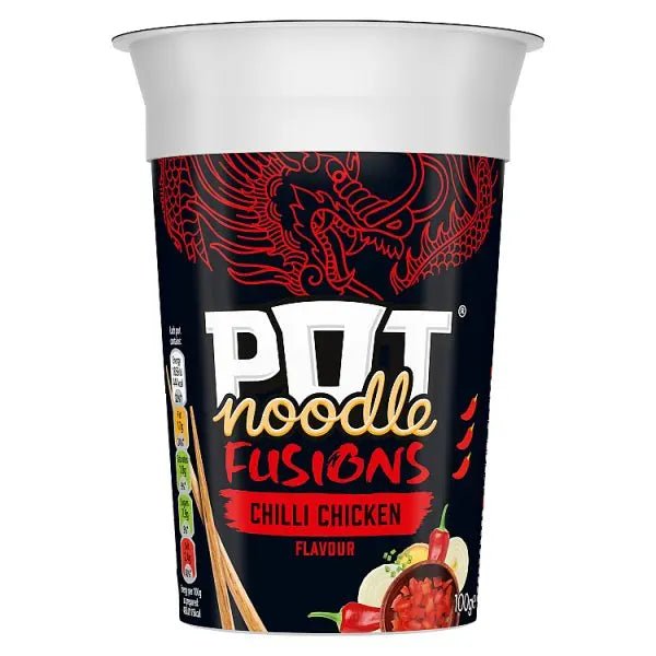 Pot Noodle Fusions Instant Snack Chilli Chicken 100 g (Case of 8) - Honesty Sales