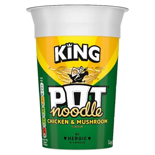 Pot Noodle King Pot Noodle Chicken & Mushroom 114 g (Case of 12) - Honesty Sales