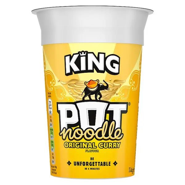 Pot Noodle King Pot Noodle Original Curry 114 g (Case of 12) - Honesty Sales