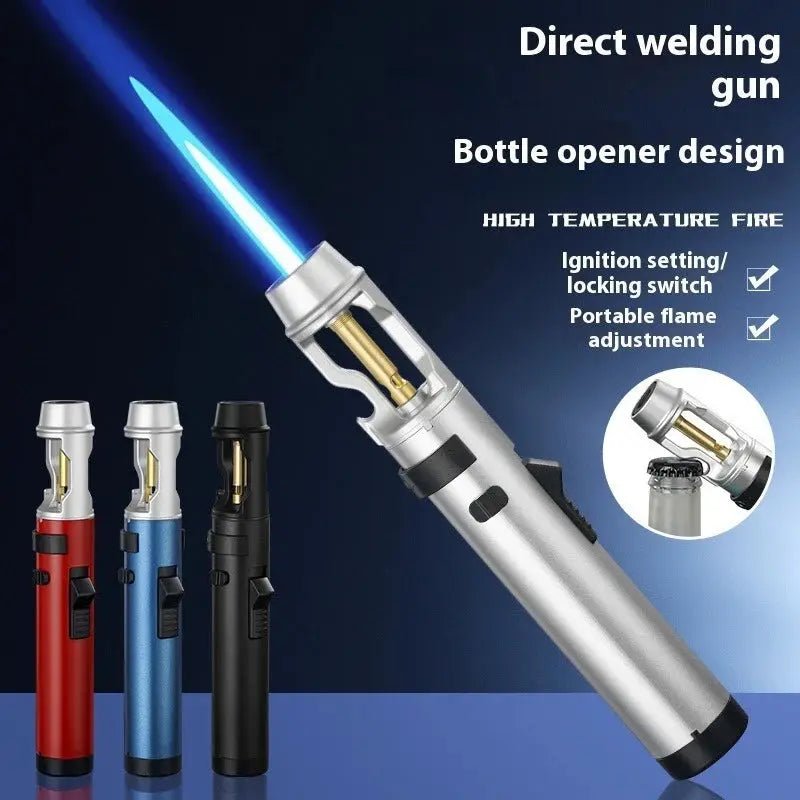 Powerful Windproof Metal Gas Lighter – Jet Flame Torch for Kitchen, BBQ, Smoking, Cigar – Men's Gift & Accessories - Honesty Sales