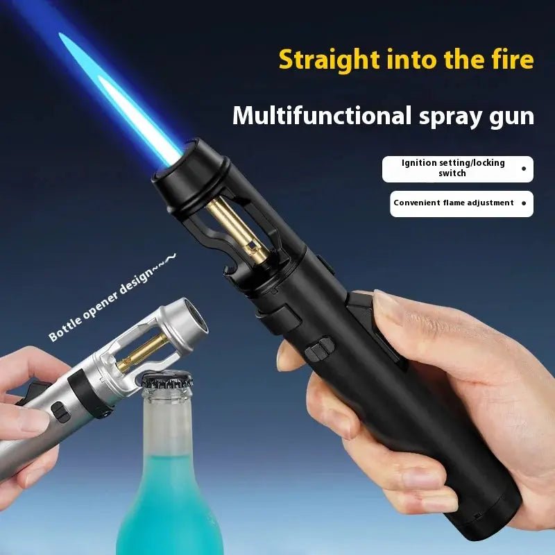 Powerful Windproof Metal Gas Lighter – Jet Flame Torch for Kitchen, BBQ, Smoking, Cigar – Men's Gift & Accessories - Honesty Sales