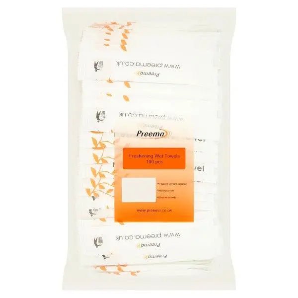 Preema Freshening Wet Towels 100 Pieces - Honesty Sales