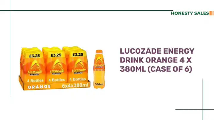 Lucozade Energy Drink Orange 4 x 380ml (Case of 6) by@Outfy