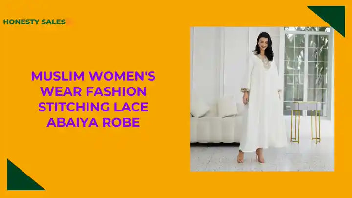 Muslim Women's Wear Fashion Stitching Lace Abaiya Robe by@Outfy