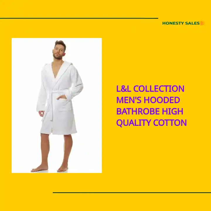L&L collection men's hooded bathrobe high quality cotton by@Outfy