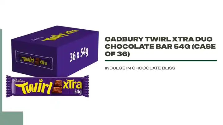 Cadbury Twirl Xtra Duo Chocolate Bar 54g (Case of 36) by@Outfy