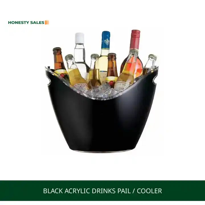 Black Acrylic Drinks Pail / Cooler by@Outfy