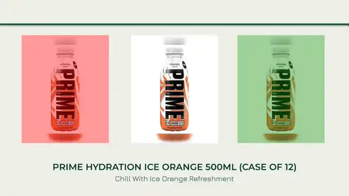 Prime Hydration Ice Orange 500ml (case of 12) by@Outfy