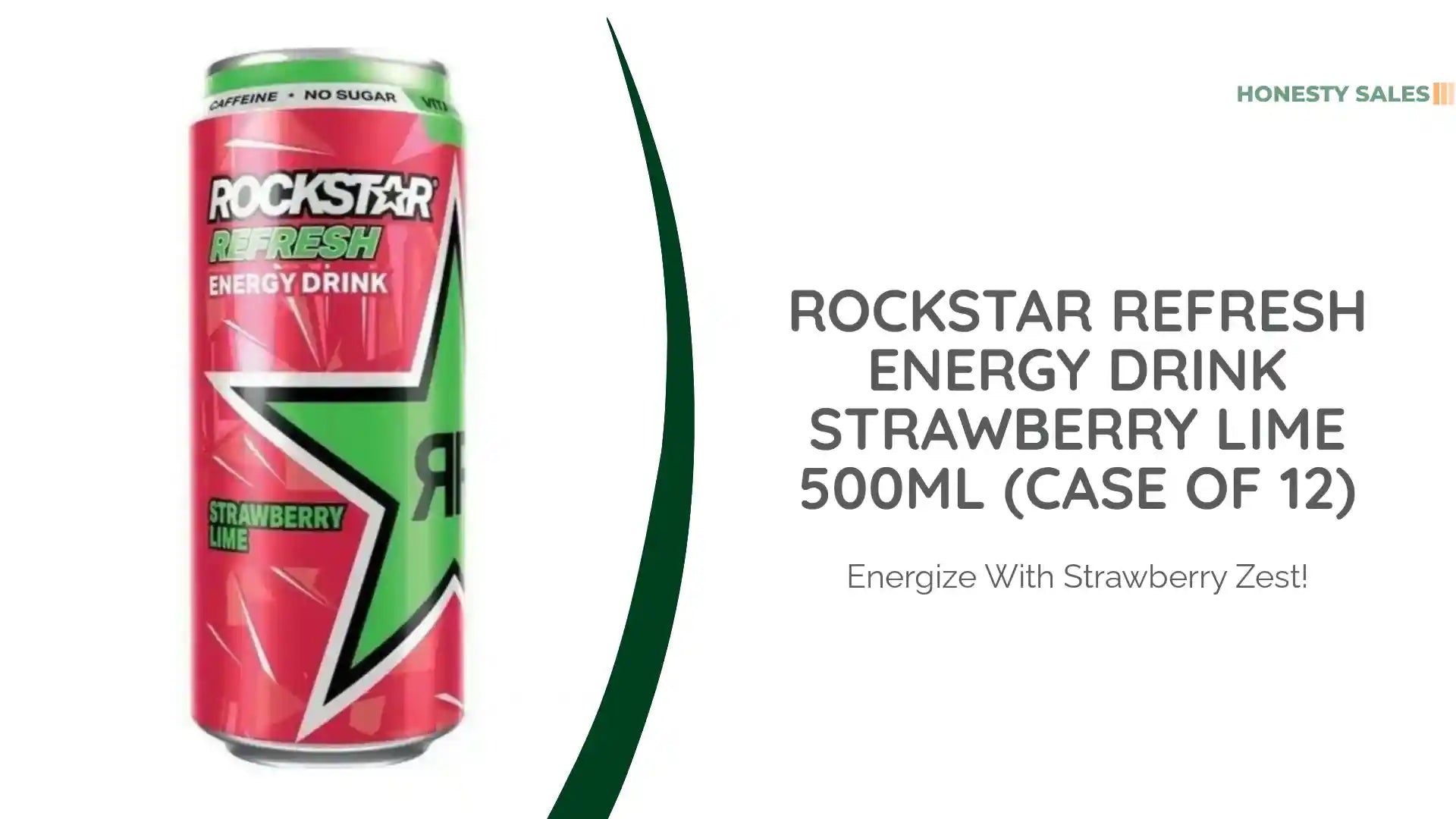 Rockstar Refresh Energy Drink Strawberry Lime 500ml (Case of 12) by@Outfy