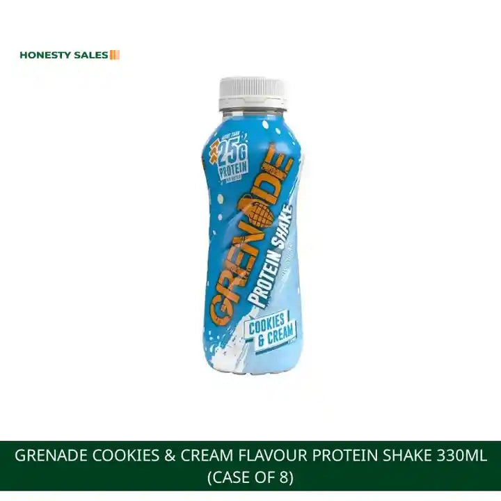 Grenade Cookies &amp; Cream Flavour Protein Shake 330ml (Case of 8) by@Outfy