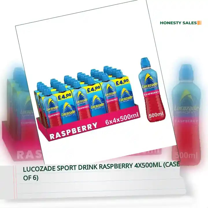 Lucozade Sport Drink Raspberry 4x500ml (Case of 6) by@Outfy