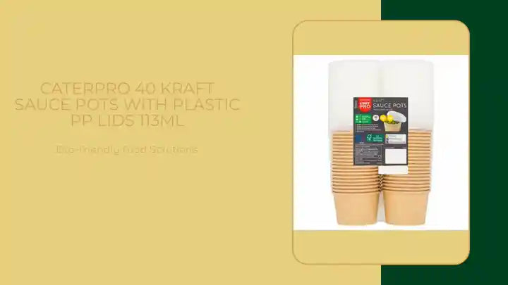 CaterPro 40 Kraft Sauce Pots with Plastic PP Lids 113ml by@Outfy