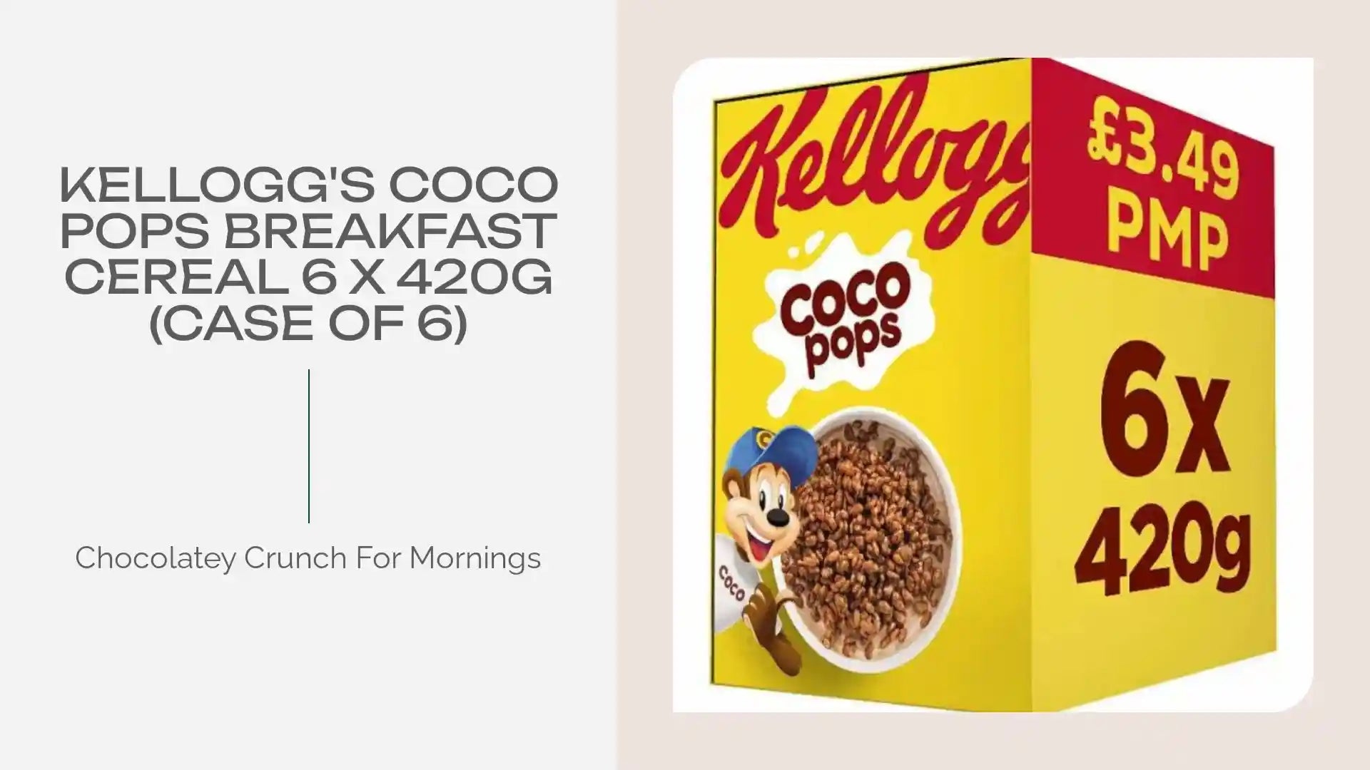 Kellogg's Coco Pops Breakfast Cereal 6 x 420g (Case of 6) by@Outfy
