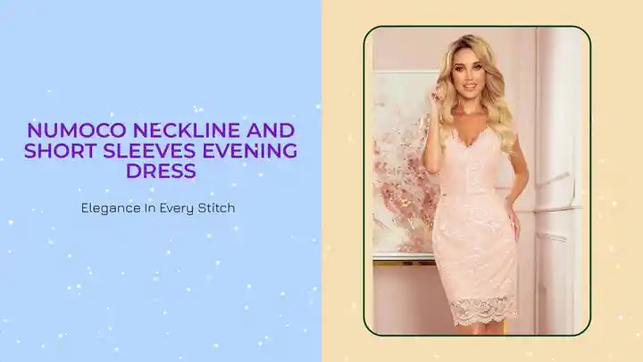 Numoco neckline and short sleeves evening dress by@Outfy