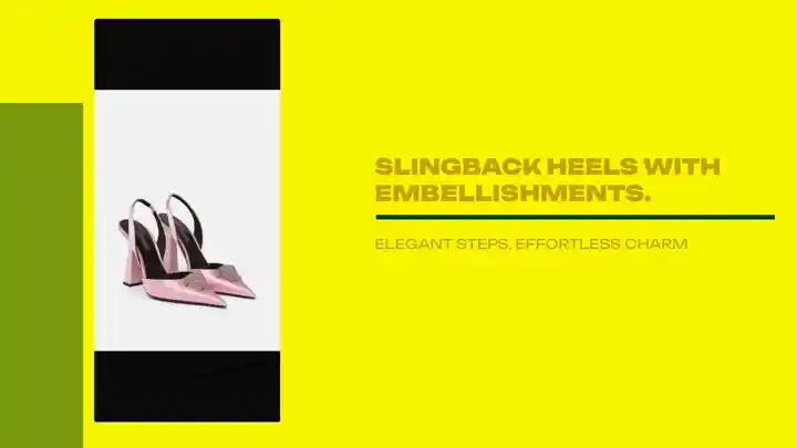 Slingback Heels with Embellishments. by@Outfy