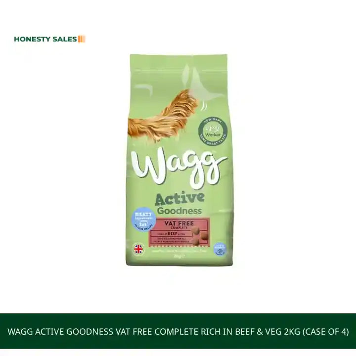 Wagg Active Goodness Vat Free Complete Rich in Beef &amp; Veg 2kg (Case of 4) by@Outfy