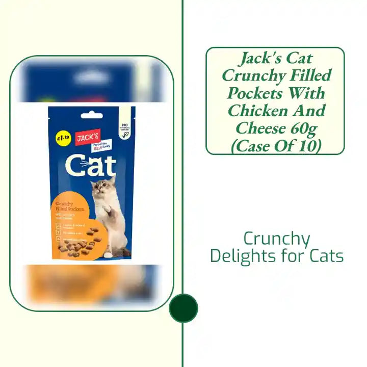 Jack's Cat Crunchy Filled Pockets with Chicken and Cheese 60g (Case of 10) by@Outfy