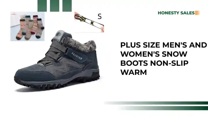 Plus Size Men's And Women's Snow Boots Non-slip Warm by@Outfy