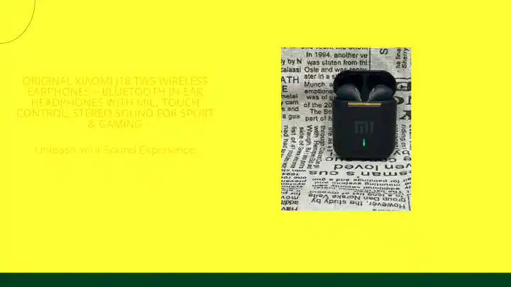 Original XIAOMI J18 TWS Wireless Earphones &ndash; Bluetooth In-Ear Headphones with Mic, Touch Control, Stereo Sound for Sport &amp; Gaming by@Outfy