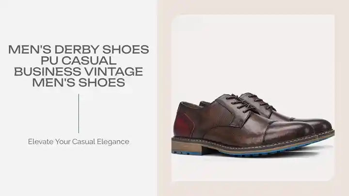 Men's Derby Shoes PU Casual Business Vintage Men's Shoes by@Outfy