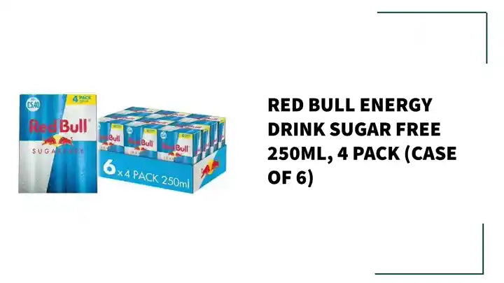 Red Bull Energy Drink Sugar Free 250ml, 4 Pack (Case of 6) by@Outfy