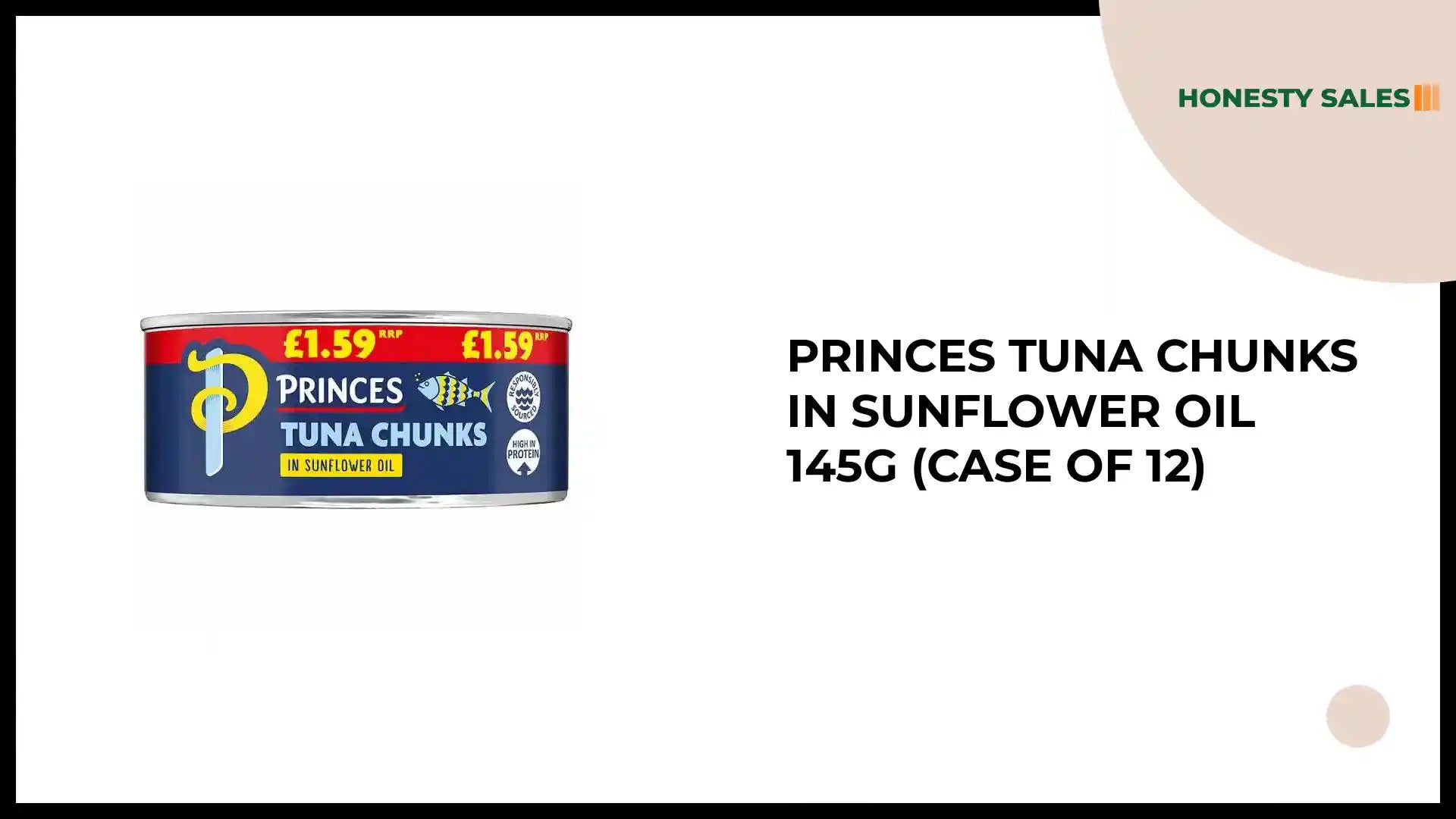 Princes Tuna Chunks in Sunflower Oil 145g (Case of 12) by@Outfy