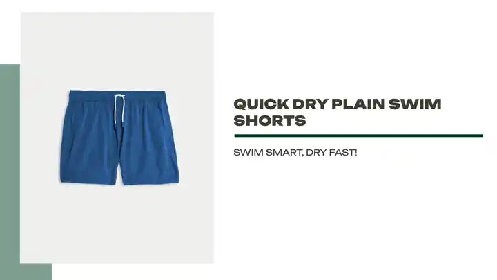 Quick Dry Plain Swim Shorts by@Outfy
