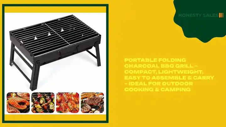 Portable Folding Charcoal BBQ Grill &ndash; Compact, Lightweight, Easy to Assemble &amp; Carry &ndash; Ideal for Outdoor Cooking &amp; Camping by@Outfy